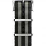 CORREIA PRETA/CINZA NATO 22MM