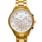 REL. CAUNY, LEGACY, 36, CRONO, MST MADRE PÉROLA&BR, CX DOU., BR AÇO DOURADO