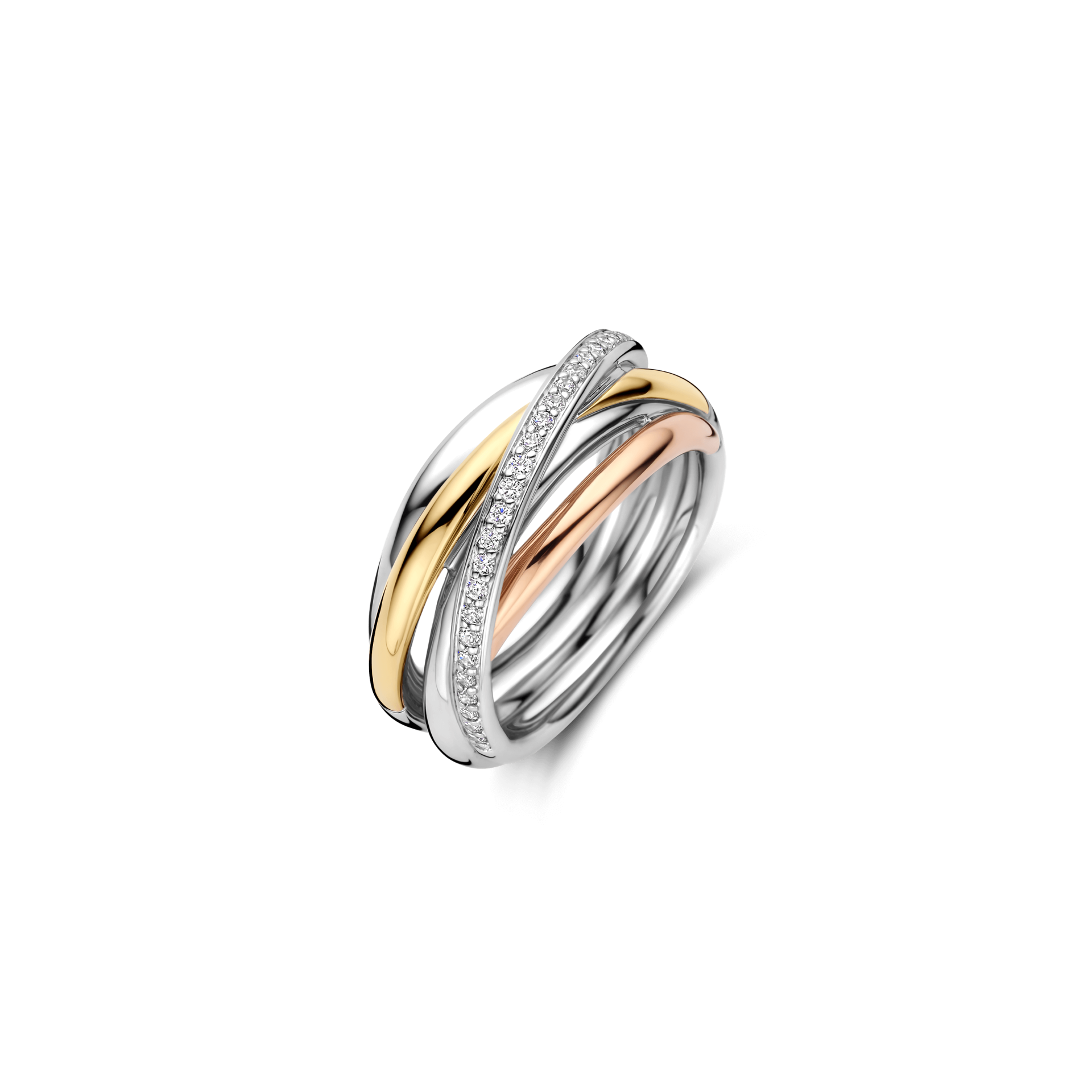 12318ZT_01 ANEL TISENTO - PRATA DOURADA 925 (10,9GR) - TAM.16 - Image 1