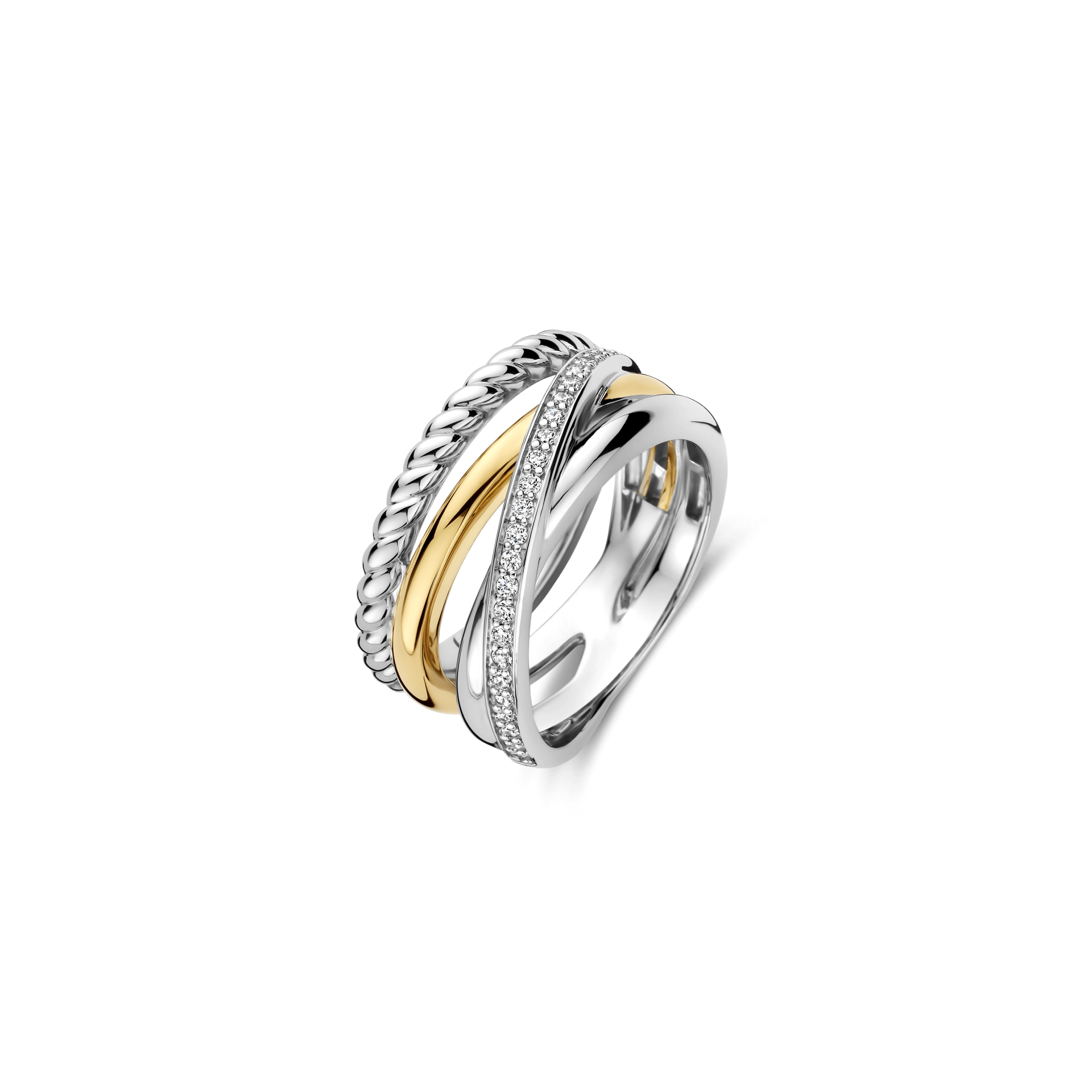 12384ZY_01 ANEL TISENTO - PRATA DOURADA 925 (9,35GR) - TAM.16 - Image 1